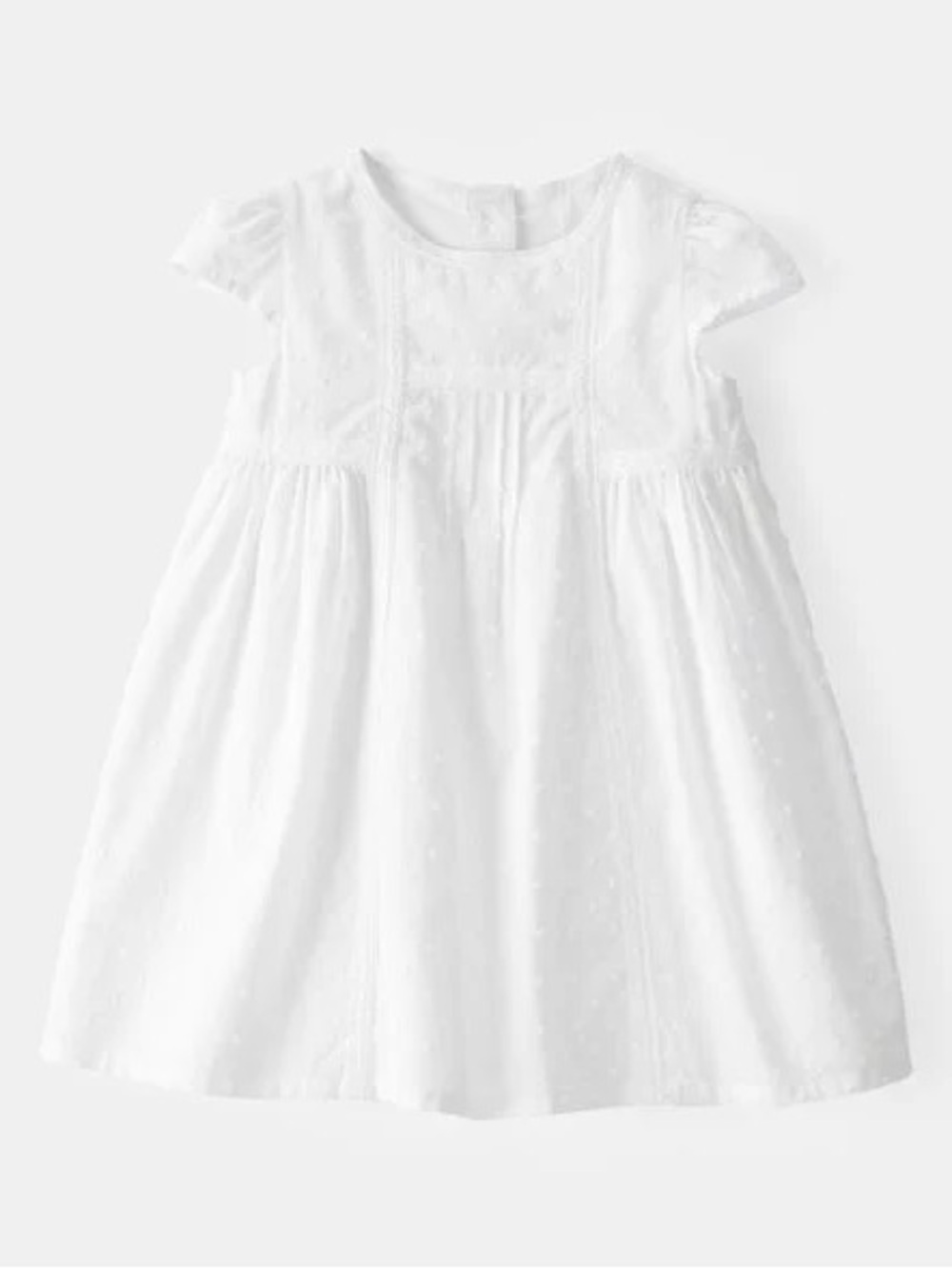 Oshkosh-Classic White Girls' Dress - 100% cotton